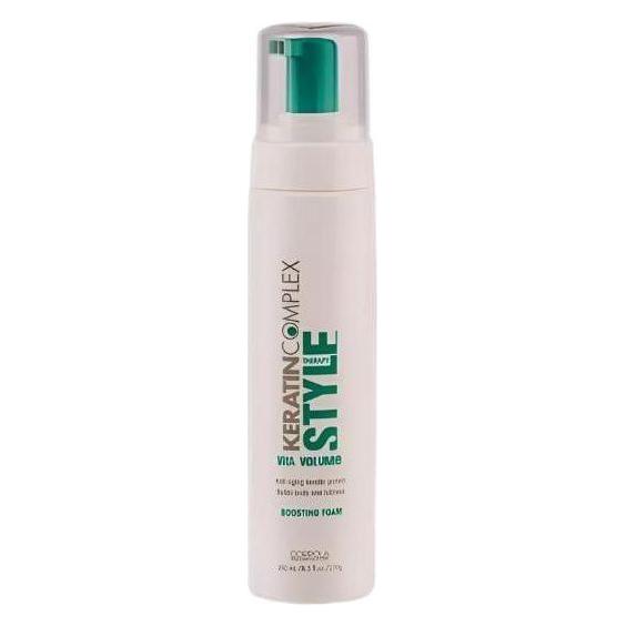 Keratin Complex Hair Vita Volume Boosting Foam in 250ml bottle, volumizing hair foam for added fullness and body.