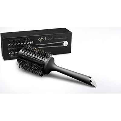 GHD Natural Bristle Radial Hairbrush Size 4 with 55mm barrel for styling and smoothing hair.