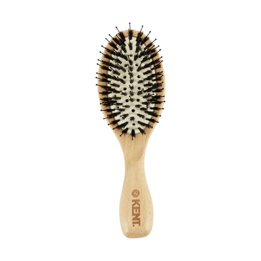 Kent Pure Flow Vented Oval Cushion Hairbrush by Pasteur Pharmacy with ergonomic handle and vented design for gentle hair styling.