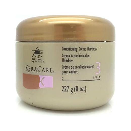 Avlon Kera Care Conditioning Creme Hairdress in 8 oz jar, smooths and nourishes hair with rich conditioning formula.