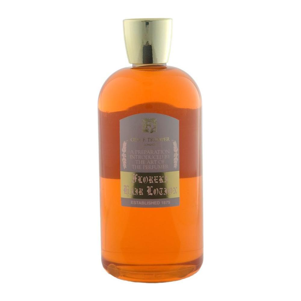Geo. F. Trumper Amber Floreka Hairdressing 100ml bottle, hair styling product with amber fragrance from Pasteur Pharmacy.