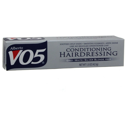 VO5 conditioning hairdressing product for gray, white, or silver blonde hair, 1.5 oz, by Pasteur Pharmacy.