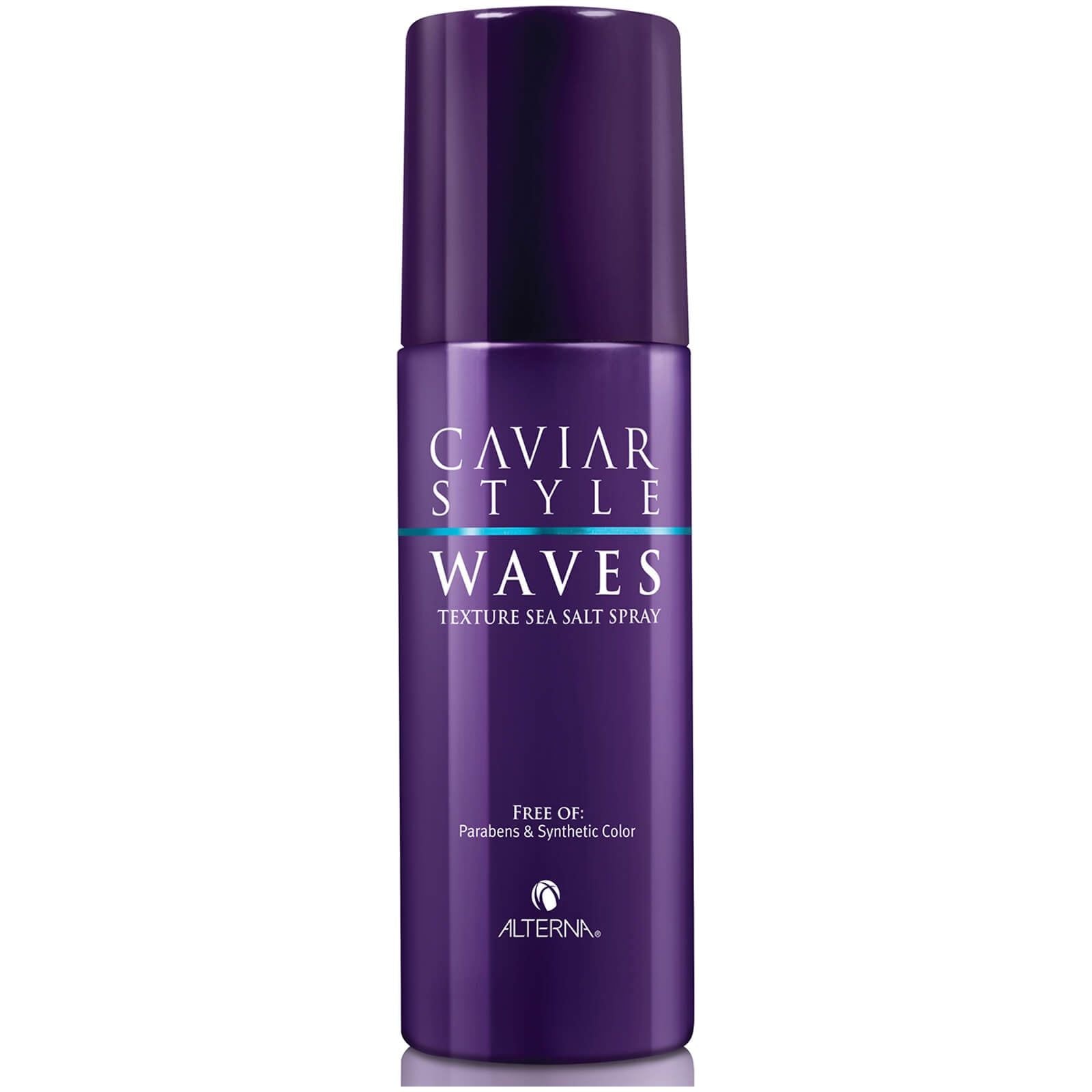 Alterna Caviar Style Waves Texture Sea Salt Hairspray 5oz, a natural finish hairspray with sea salt for textured, wavy hairstyles