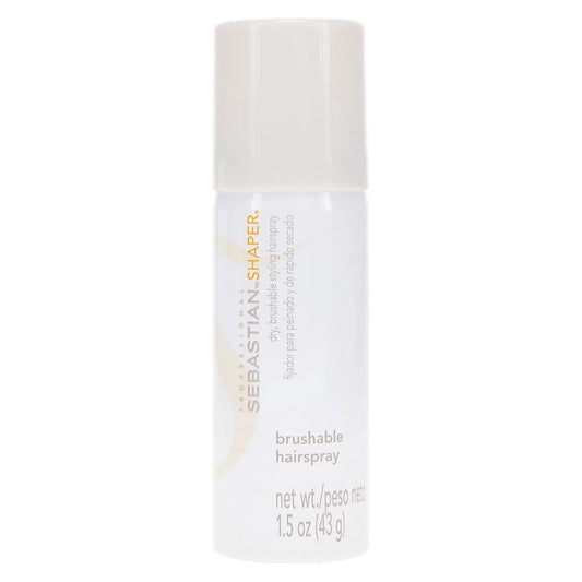 Sebastian Shaper Brushable Hairspray in 1.5oz spray bottle, offering flexible hold and styling control for hair.