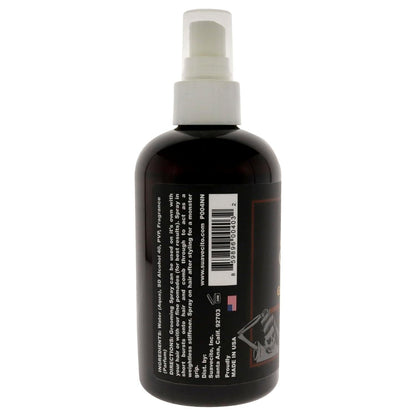 Suavecito Grooming Spray hairspray in 8 oz bottle, natural hold, ideal for styling and finishing hair.