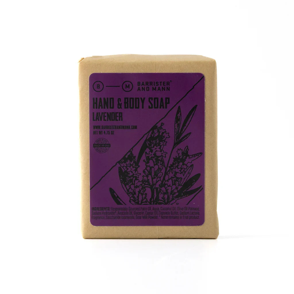 Pasteur Pharmacy Barrister & Mann Hand & Body Soap Collection featuring natural soap bars with Cheshire scent and elegant packaging.