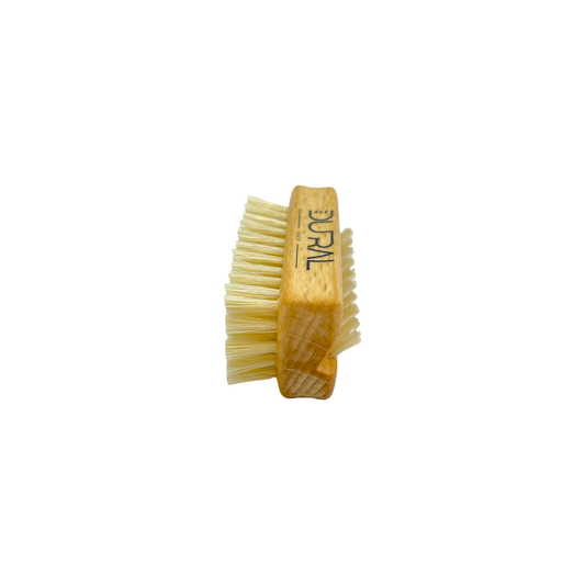 Dural beech wood travel size hand brush by Pasteur Pharmacy with natural bristles and 1/5 rows for gentle grooming.
