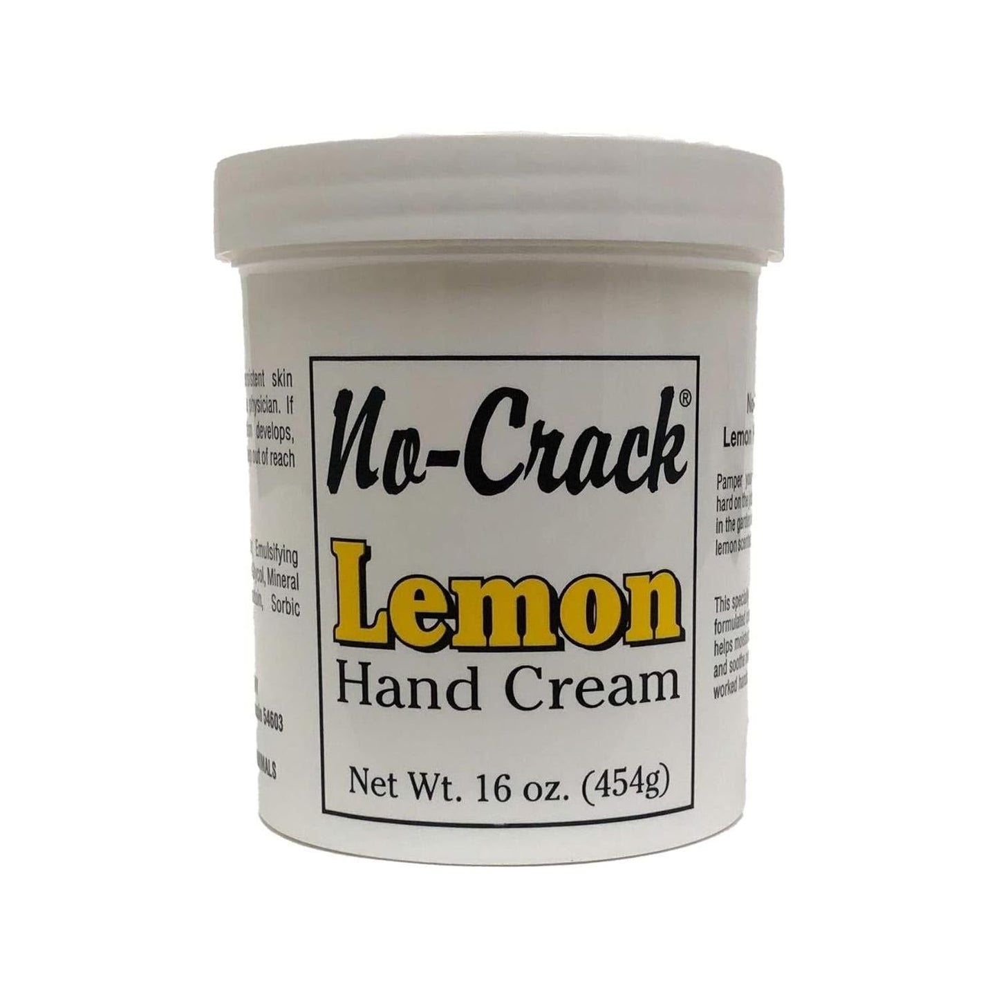 Pasteur Pharmacy Dumont No-Crack Lemon Hand Cream 16 oz jar showing the product label and packaging.