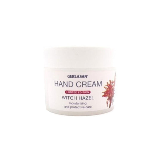Gerlasan Witch Hazel Hand Cream by Gehwol in 1.7oz tube, moisturizing hand cream with witch hazel for soothing skin.