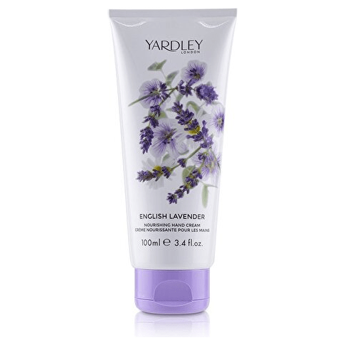 Yardley English Lavender Nourishing Hand Cream in 3.4oz tube, moisturizing and soothing for dry hands.