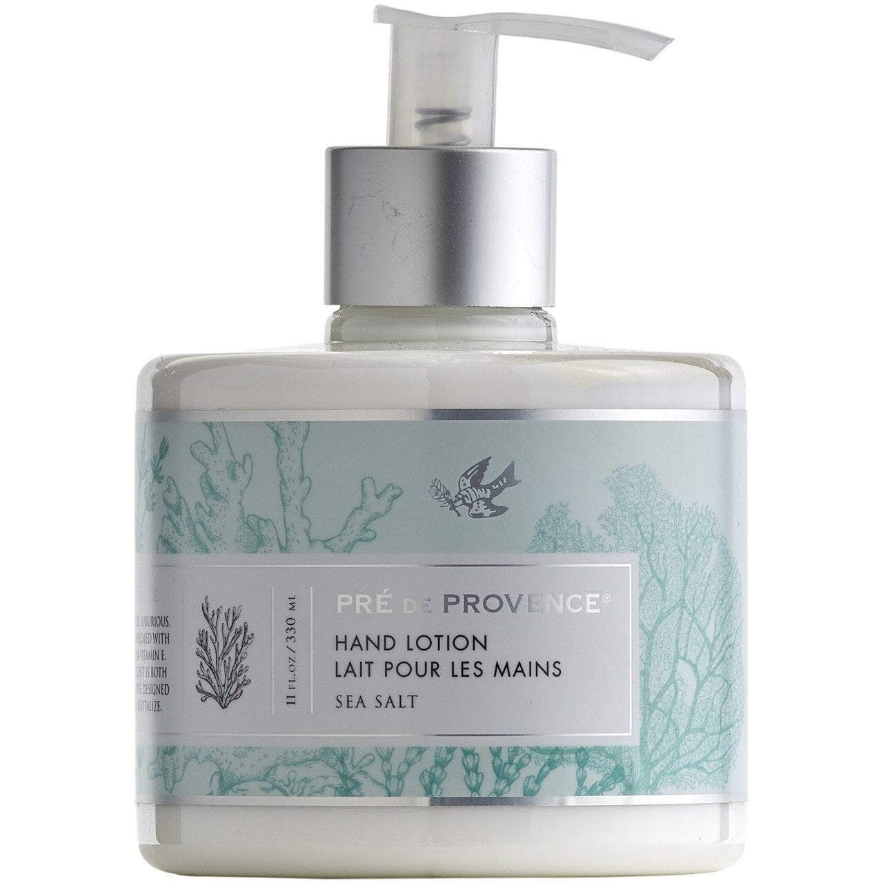 Pre de Provence Sea Salt Hand Lotion in 11 oz bottle, moisturizing hand care with natural sea salt scent.