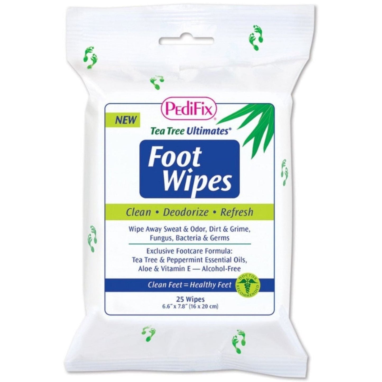 PediFix Tea Tree Ultimates foot wipes from Pasteur Pharmacy, antibacterial wipes for clean and fresh feet.