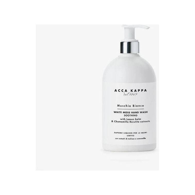 Acca Kappa Muschio Bianco hand wash in 300ml bottle, featuring white moss scent and gentle cleansing formula.