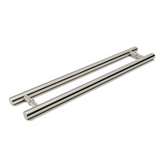 Set of 10 24-inch stainless steel push handles for doors, durable door hardware from Pasteur Pharmacy.