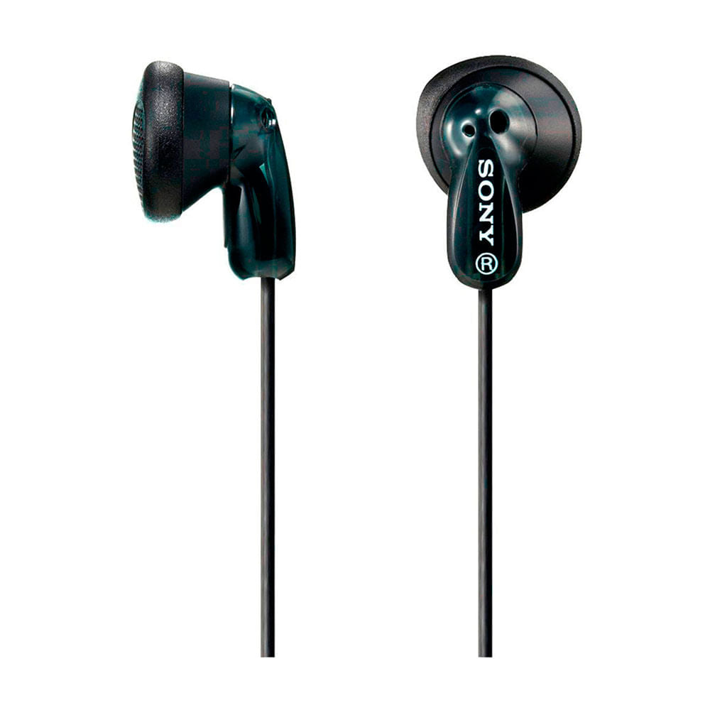Black Sony stereo headphones with fashionable earbuds, featuring sleek design and comfortable fit for high-quality audio.