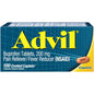 Advil Ibuprofen pain reliever and fever reducer caplets, 200 mg, in a bottle, for headache and body pain relief.