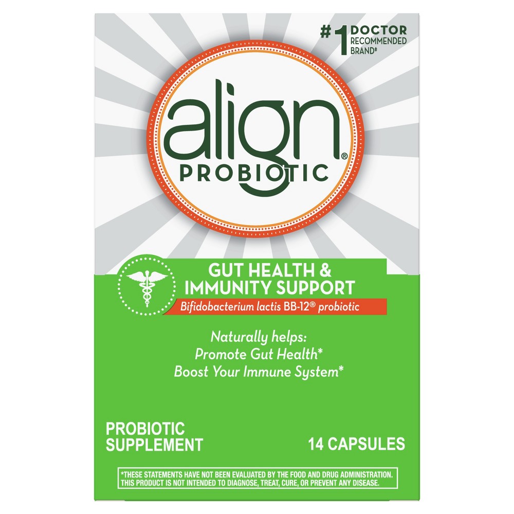 Align Gut Health & Immunity Probiotic capsules from Pasteur Pharmacy, 14 capsules for digestive and immune support.