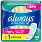 Always Pads Ultra Thin without Wings, Regular size 1, in sealed package, from Pasteur Pharmacy, for discreet feminine hygiene.