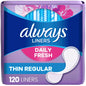 Always Thin Daily Panty Liners from Pasteur Pharmacy, regular size, 120 liners per pack, 6 packs in carton, health and beauty product
