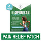 Biofreeze Menthol Pain Relief Patches Extra Large by Pasteur Pharmacy, showing the patches designed for targeted pain relief.