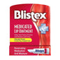 Blistex Medicated Lip Ointment tube in 0.21 oz for sore lip relief, shown in a close-up image.
