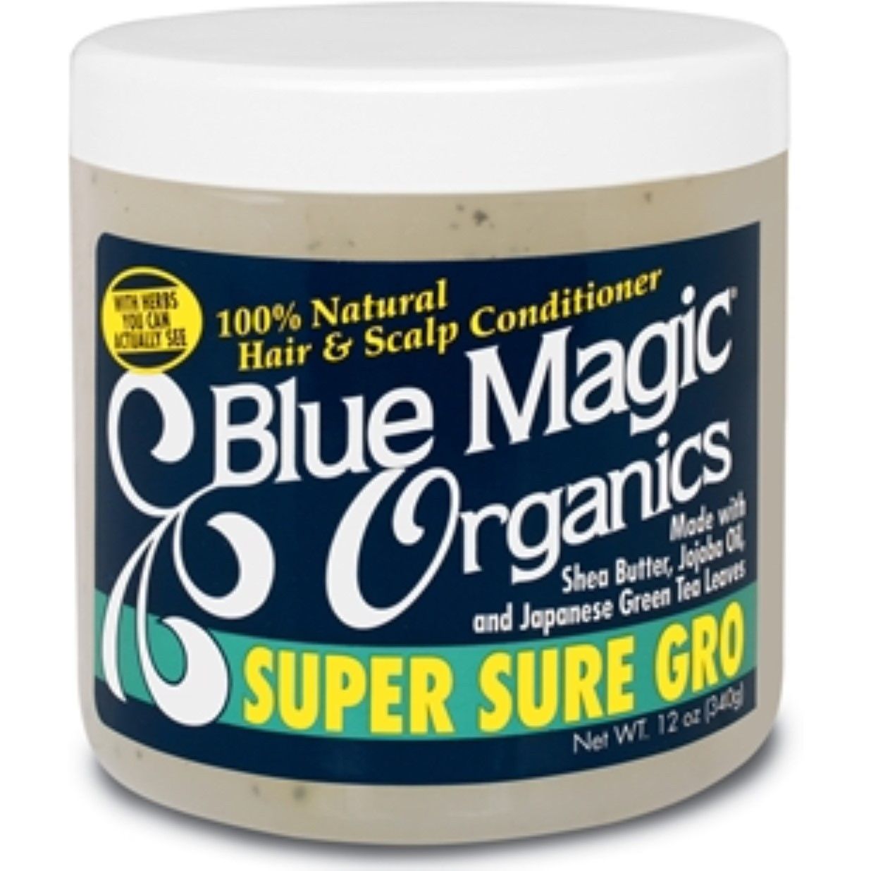 Blue Magic Originals Super Sure Gro Hair & Scalp Conditioner in 12 oz, nourishing treatment for healthy hair and scalp.