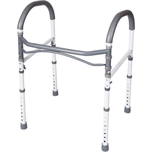 Carex Bathroom Safety Rail by Pasteur Pharmacy, a sturdy white grab bar for bathroom safety and support.