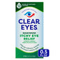Clear Eyes Itchy Eye Relief Maximum Sterile eye drops in 0.5 fl oz bottle, used for soothing itchy eyes.