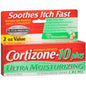 Cortizone 10 Plus Ultra Moisturizing Creme jar, maximum strength 2 oz, for skin relief and hydration in health and beauty.