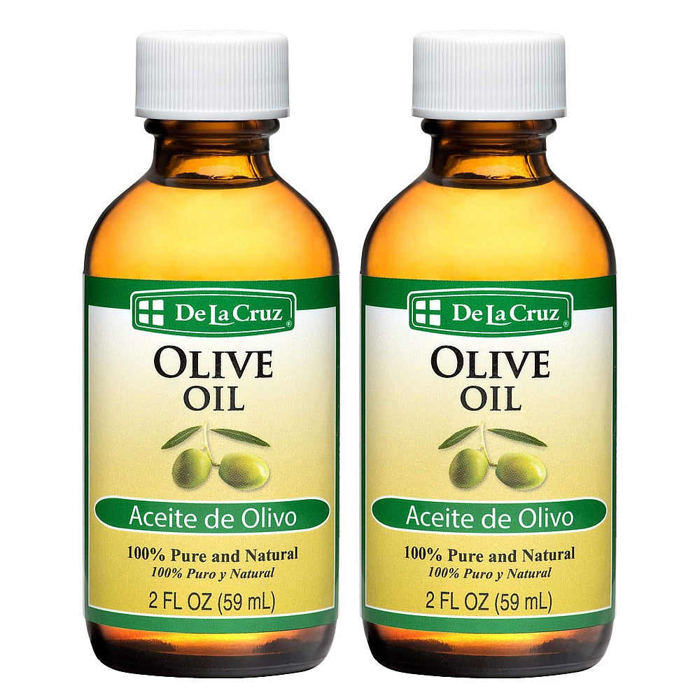 De La Cruz 100% Pure Olive Oil Moisturizer for hair and skin, in a bottle, by Pasteur Pharmacy, in a health and beauty setting.