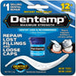 Dentemp Maximum Strength Dental Repair paste in 2.2g tube, used for dental repairs and temporary dental fixes.