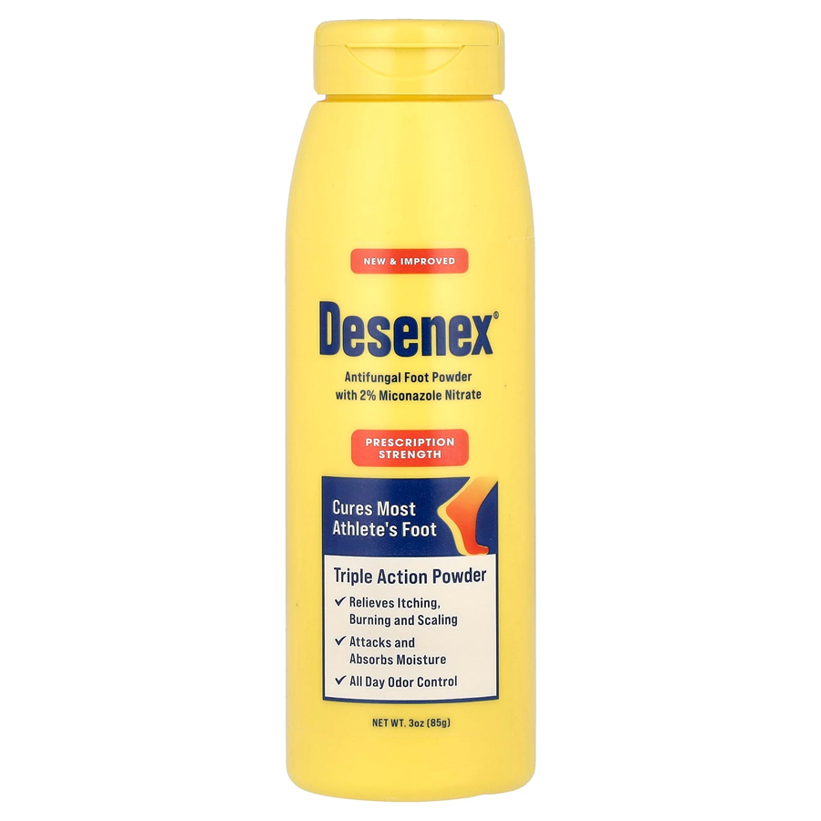 Desenex antifungal treatment powder in a 3 oz container, prescription strength, for foot and skin fungal infections.