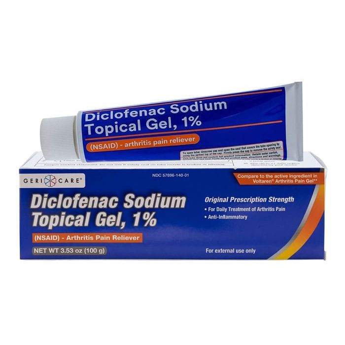Diclofenac Sodium gel 1% by Pasteur Pharmacy, 100g tube, for topical pain relief and inflammation reduction.