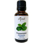 Difeel Essentials 100% Pure Peppermint Oil bottle, natural health and beauty product with a clear label and dropper cap.