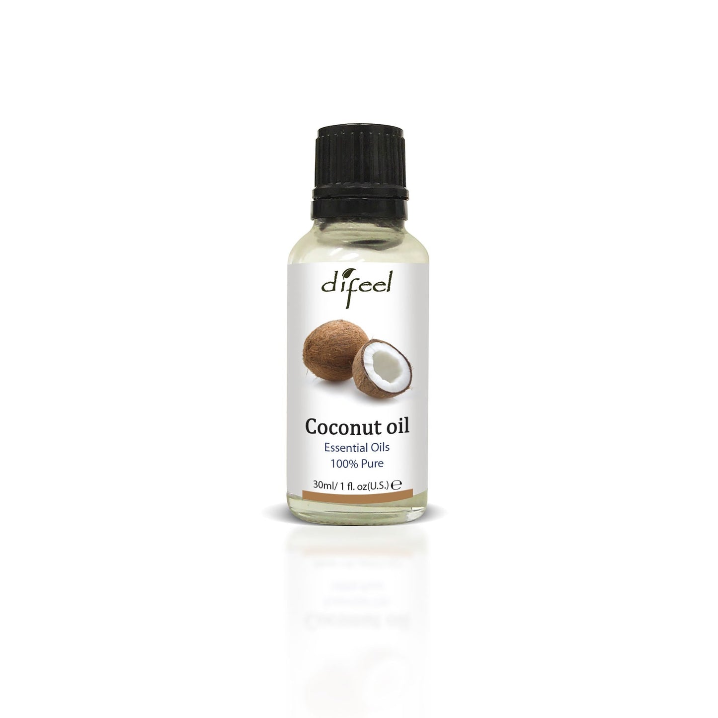 Difeel Pure Essential Coconut Women's Oil 1oz bottle, natural health and beauty product for skin and hair care.