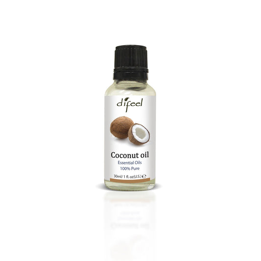 Difeel Pure Essential Coconut Women's Oil 1oz bottle, natural health and beauty product for skin and hair care.