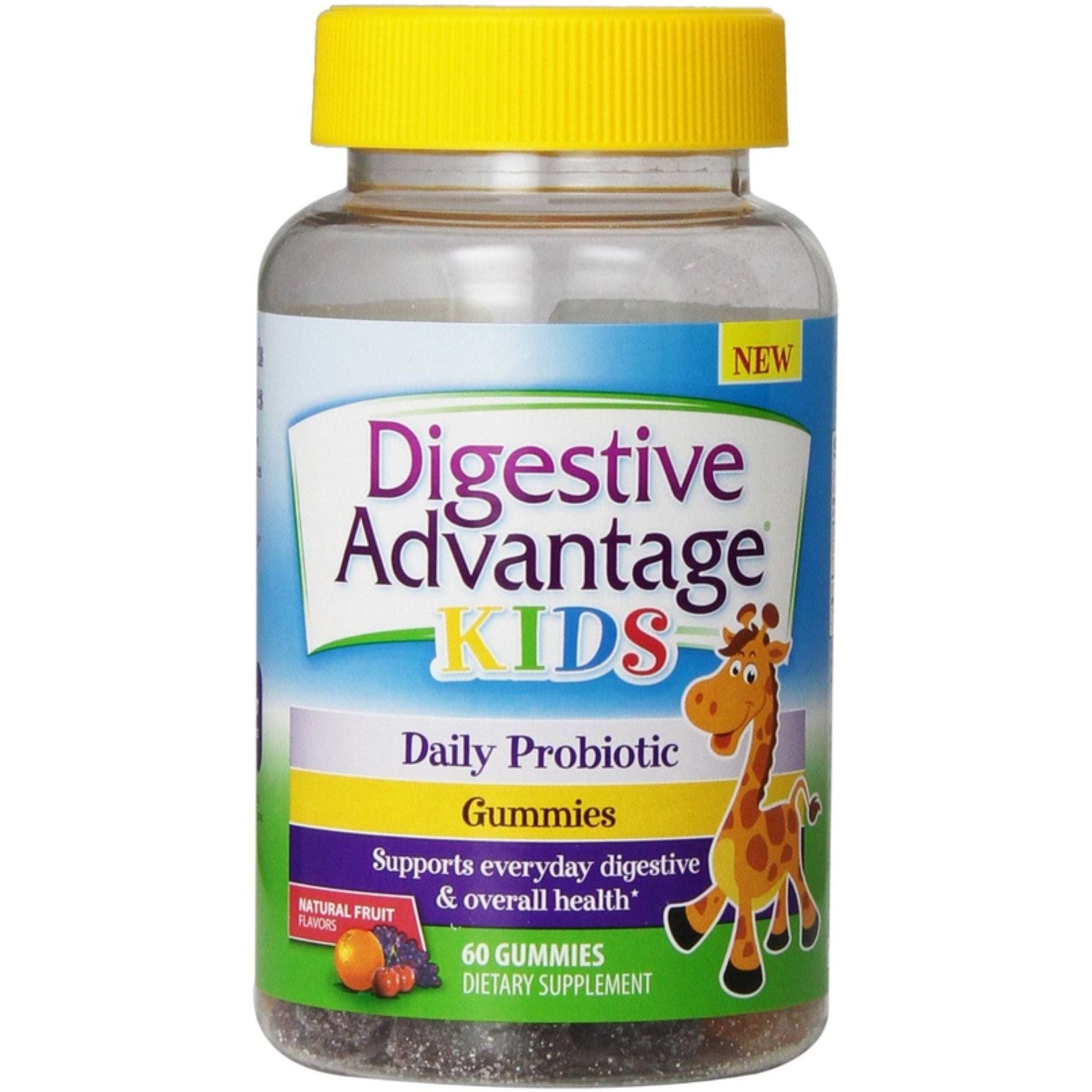 Digestive Advantage Daily Probiotic Gummies for Kids by Pasteur Pharmacy, colorful chewable probiotic supplements for children.