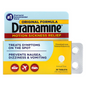 Dramamine Original Formula motion sickness relief 36 tablets in a blister pack, designed to prevent nausea during travel.