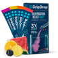 DripDrop electrolyte vegan powder for dehydration relief in Bold Classics Variety Pack, 8-count, from Pasteur Pharmacy.
