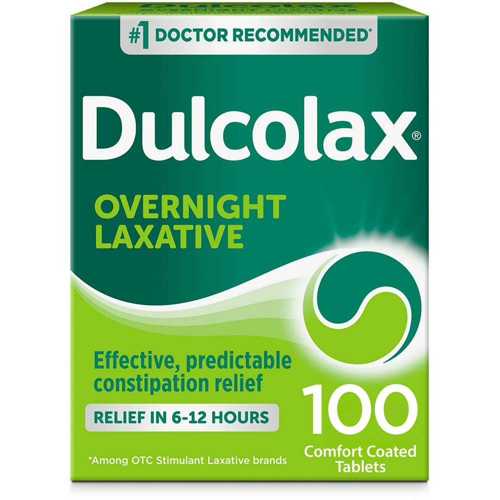 Dulcolax® Overnight Laxative 5 mg comfort coated tablets shown in blister pack for gentle bowel relief.