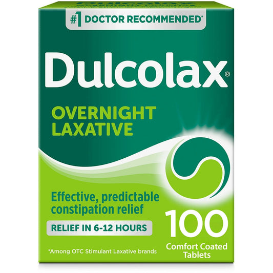 Dulcolax® Overnight Laxative 5 mg comfort coated tablets shown in blister pack for gentle bowel relief.