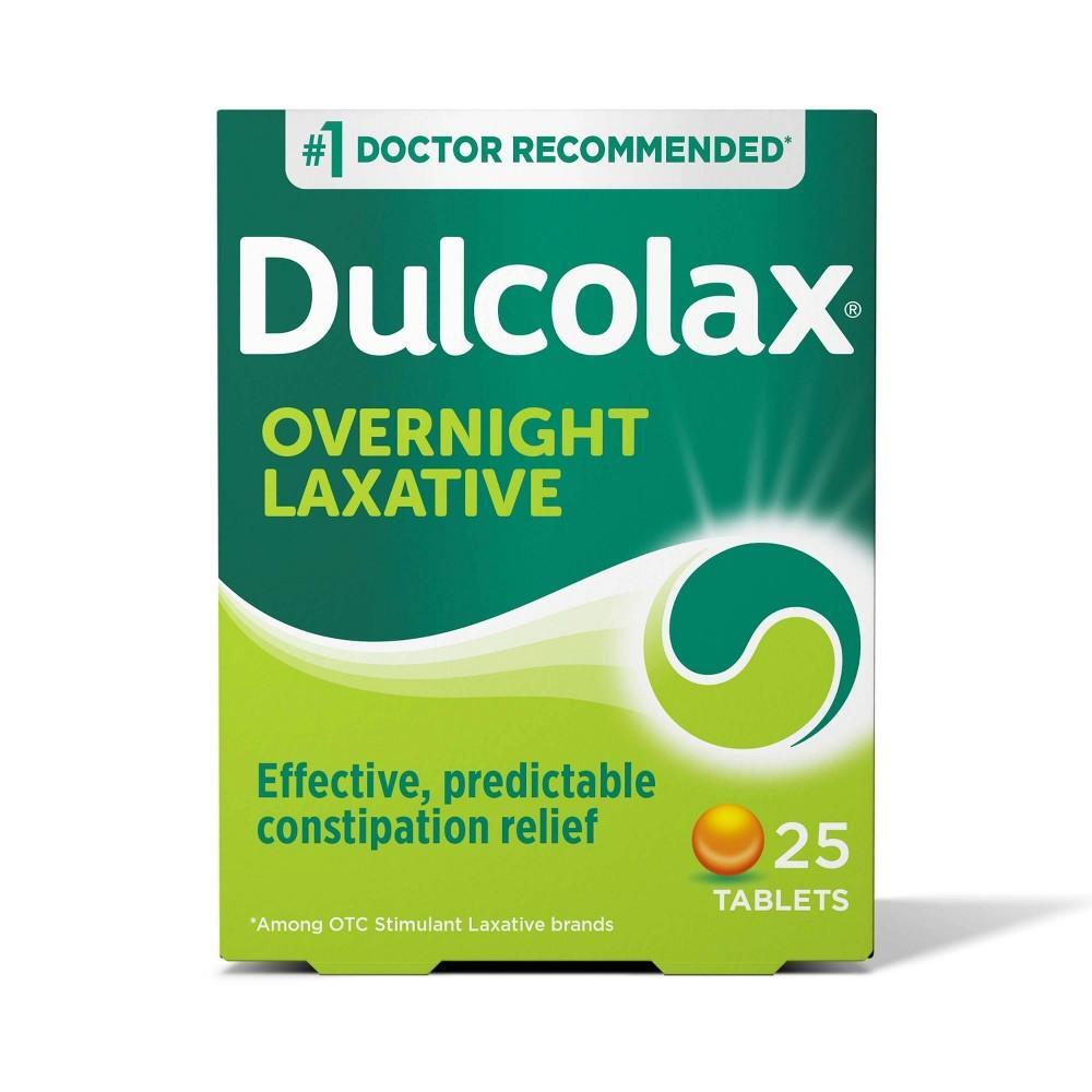 Dulcolax Tablets Overnight Relief 5 Mg laxative bottle with tablets, used for gentle overnight constipation relief.