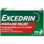 Excedrin Migraine Pain Relief 250 mg caplets in a blister pack, offering fast relief from migraine pain.