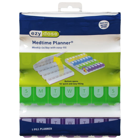 Ezy Dose Medtime XL weekly pill organizer by Pasteur Pharmacy with compartments for 4 times a day, health and beauty product.