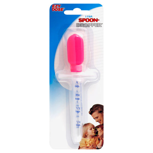 Ezy Dose Spoon Dropper 1 tsp from Pasteur Pharmacy, a plastic measuring spoon with a built-in dropper for precise liquid doses