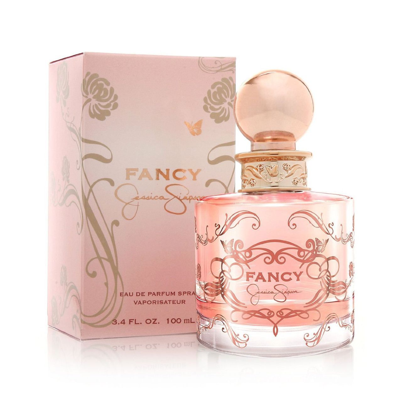 Jessica Simpson Fancy Spray 3.4 oz, a health and beauty fragrance bottle with elegant packaging.