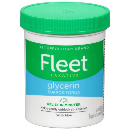 Fleet Laxative Glycerin Suppositories for adult constipation, 50 count, Pasteur Pharmacy health and beauty product.