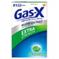 Gas-X Antigas extra strength soft gels in blister pack, showing the label and soft gel capsules for stomach relief.