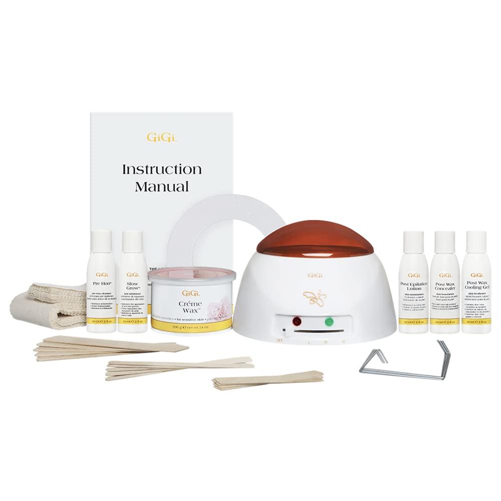 GiGi Mini Pro Waxing Kit for hair removal, compact health and beauty kit with wax warmer and accessories.