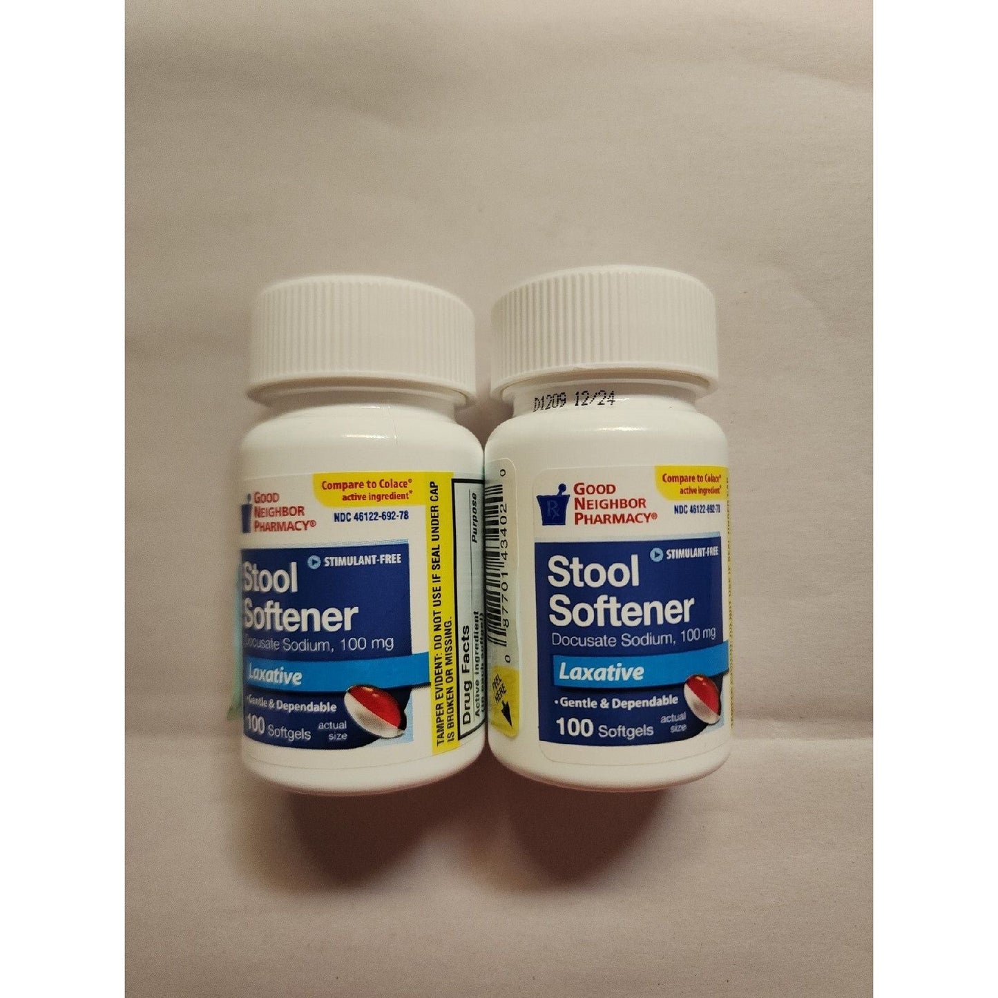 Pasteur Pharmacy Good Neighbor Pharmacy 2 GNP Stool Softener 100mg softgels, health and beauty supplement for bowel comfort.